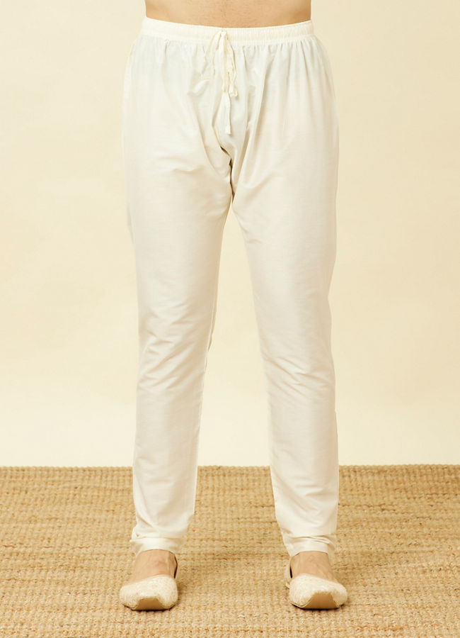 Manyavar Men Spring Green Overlay Patterned Kurta Set