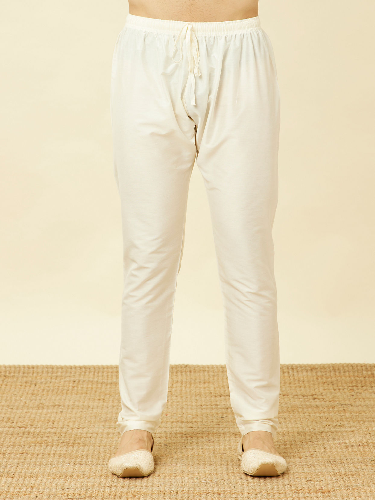 Manyavar Men Spring Green Overlay Patterned Kurta Set