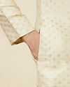 Manyavar Men Golden Beige Buta Patterned Kurta Set