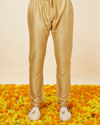 Manyavar Men Golden Beige Buta Patterned Kurta Set