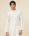 Manyavar Men Embellished Warm White Kurta Pajama