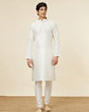Manyavar Men Embellished Warm White Kurta Pajama