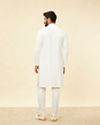 alt message - Manyavar Men Star White Chikankari Embroidered Sequinned Kurta Set image number 5