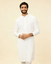 alt message - Manyavar Men Star White Chikankari Embroidered Sequinned Kurta Set image number 0