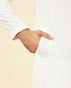 alt message - Manyavar Men Star White Chikankari Embroidered Sequinned Kurta Set image number 3