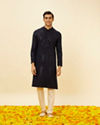 Midnight Blue Sequined Kurta Set image number 2