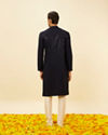 Midnight Blue Sequined Kurta Set image number 5