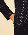 Midnight Blue Sequined Kurta Set image number 3