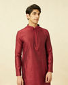 Maroon Floral Jaal Patterned Kurta Set