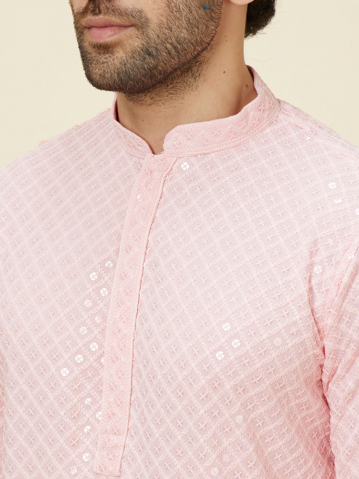 Flamingo Pink Chikankari Embroidered Kurta Set image number 2