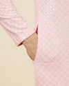 Flamingo Pink Chikankari Embroidered Kurta Set image number 4