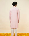 Manyavar Men Flamingo Pink Chikankari Embroidered Kurta Set