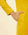 Manyavar Men Sunglow Yellow Chikankari Embroidered Sequinned Kurta Set