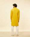 Manyavar Men Sunglow Yellow Chikankari Embroidered Sequinned Kurta Set