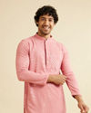 Coral Pink Chikankari Embroidered Sequinned Kurta Set