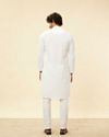 Manyavar Men Cream Chikankari Embroidered Kurta Set