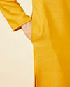 alt message - Manyavar Men Sunrise Yellow Kurta Set with Embroidered Placket image number 3