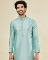 Sea Green Foil Printed Kurta Set