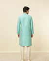 Manyavar Men Emerald Green Ogee Patterned Kurta Set