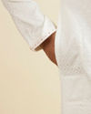 Manyavar Men Sea Shell White Jacquard Kurta Pajama