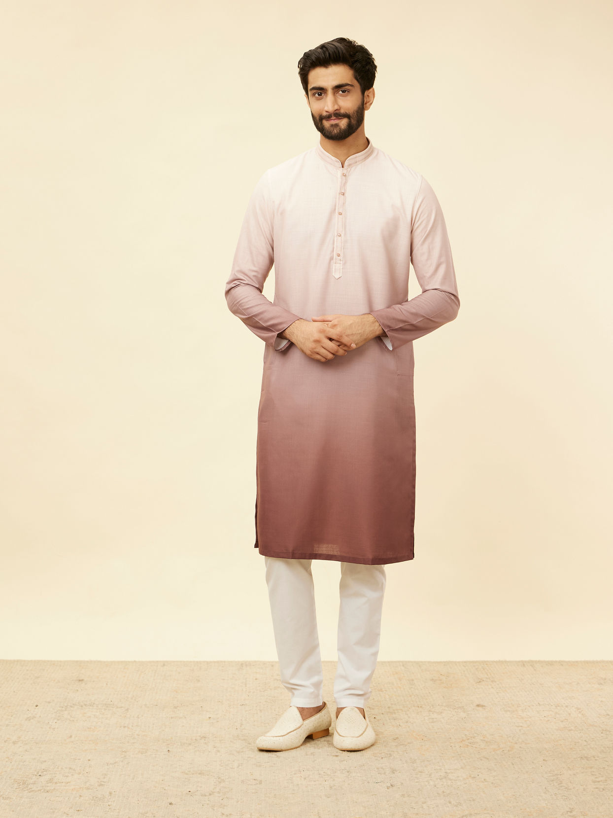 Manyavar Men Spring Lilac Ombre Kurta Set