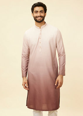 alt message - Manyavar Men Spring Lilac Ombre Kurta Set image number 0