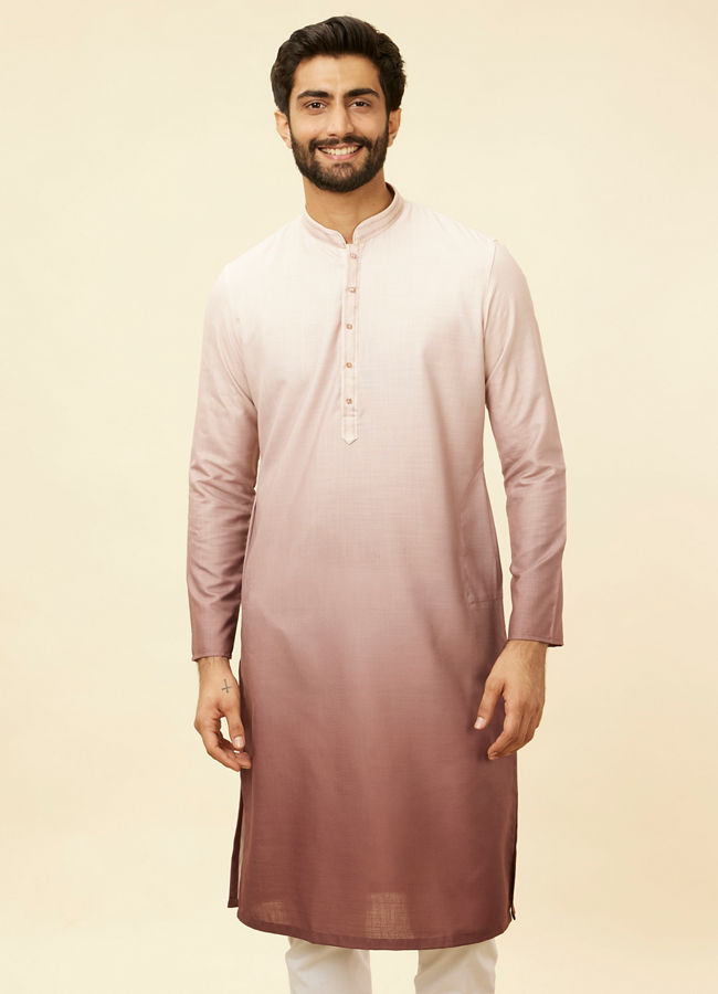 alt message - Manyavar Men Spring Lilac Ombre Kurta Set image number 0