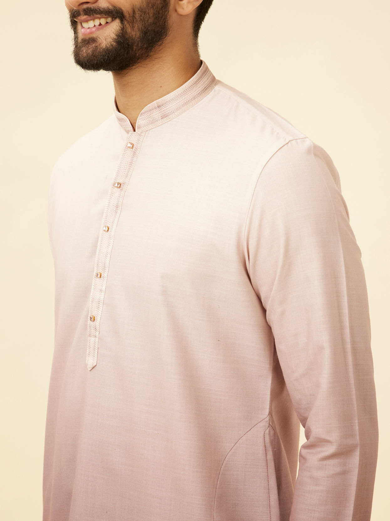 alt message - Manyavar Men Spring Lilac Ombre Kurta Set image number 1