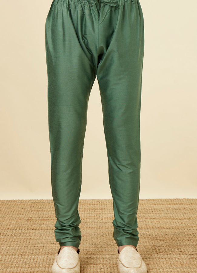 Manyavar Men Sage Green Classic Kurta Set