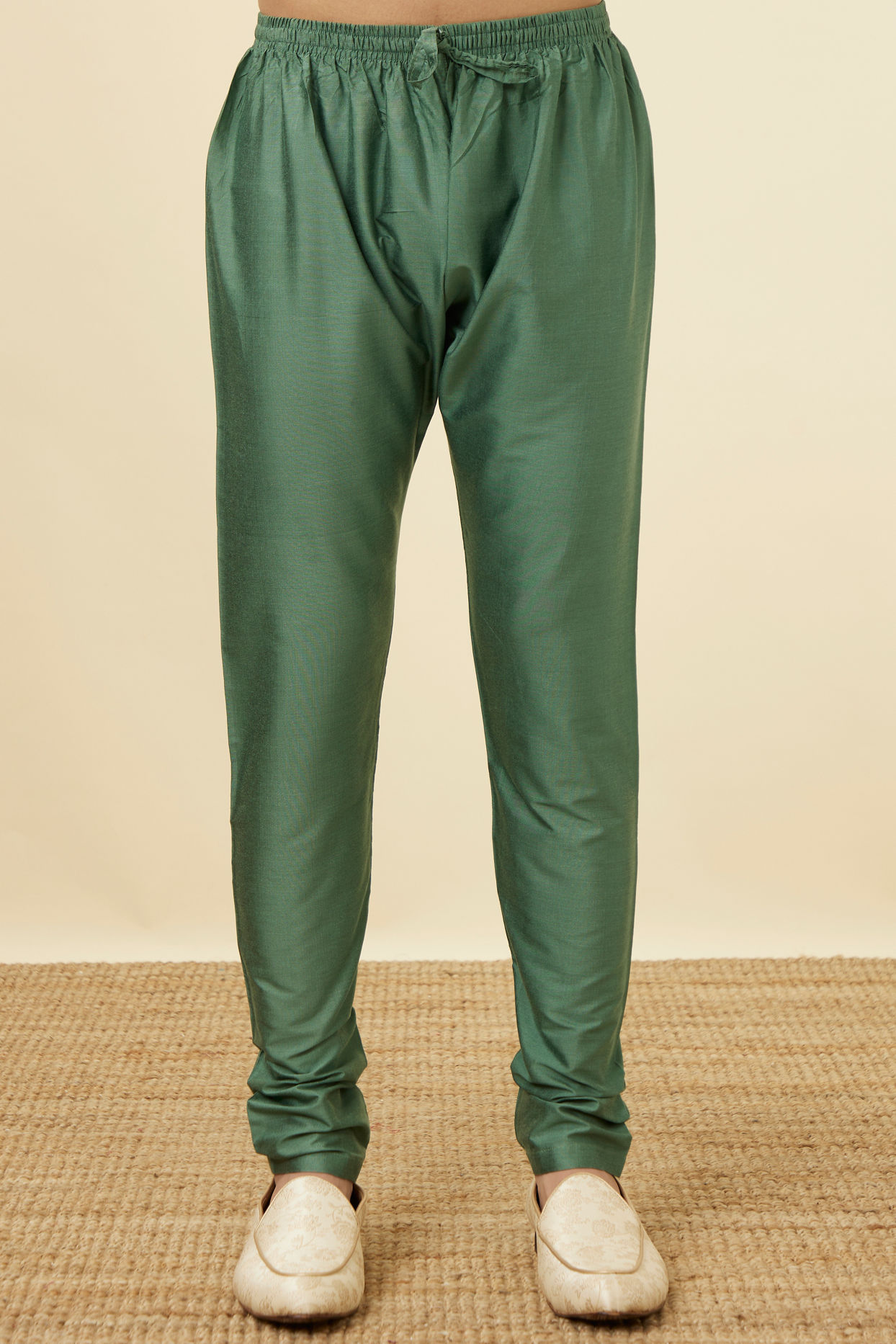 Manyavar Men Sage Green Classic Kurta Set