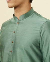 Manyavar Men Sage Green Classic Kurta Set