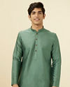 Manyavar Men Sage Green Classic Kurta Set image number 0