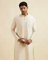 Bright Cream Embroidered Kurta Set