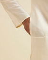 Manyavar Men Bright Cream Embroidered Kurta Set