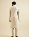Manyavar Men Bright Cream Embroidered Kurta Set