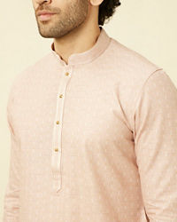 Manyavar Men Rosewater Pink Vertical Striped Kurta Set