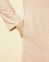 Manyavar Men Rosewater Pink Vertical Striped Kurta Set