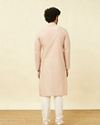 Manyavar Men Rosewater Pink Vertical Striped Kurta Set