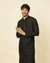 Kohl Black Self Patterned Kurta Set