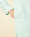Manyavar Men Tropical Blue Embroidered Neckline Kurta Set