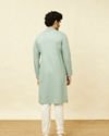 alt message - Manyavar Men Turkish Green Diamond Patterned Kurta Set image number 5