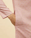 Manyavar Men Cherry Blossom Pink Harlequin Patterned Kurta Set