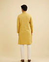 Manyavar Men Crayola Yellow Diamond Patterned Kurta Set