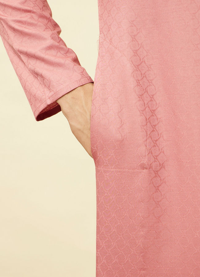 Riya Jain In Our Pink Floral Jaal Brocade Kurta Set main image 0