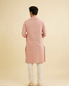 Manyavar Men Rosewater Pink Horizontal Striped Kurta Set