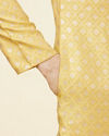 Manyavar Men Canary Yellow Buta Patterned Kurta Set