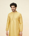 Canary Yellow Buta Patterned Kurta Set