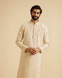 Manyavar Men Beige Elegance Kurta Pajama
