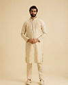 Manyavar Men Beige Elegance Kurta Pajama