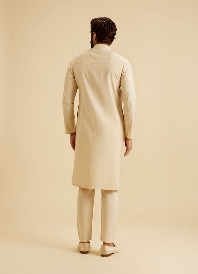 Manyavar Men Beige Elegance Kurta Pajama